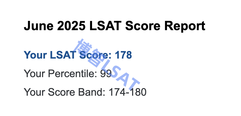 LSAT6月成绩单