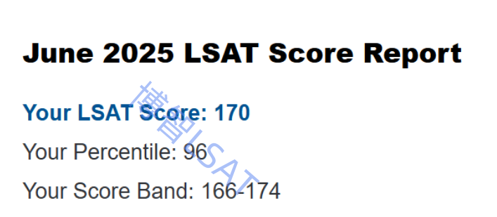 LSAT6月成绩单